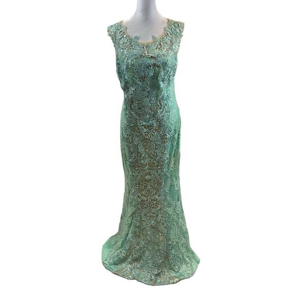 princess polly baby blue dress Mac Duggar SATIN RUFFLED ASYMMETRICAL GOWN in Emerald Green sz 6